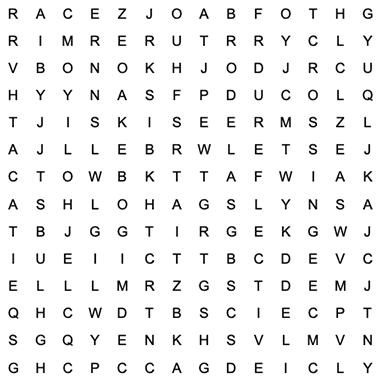 safety word search printable
